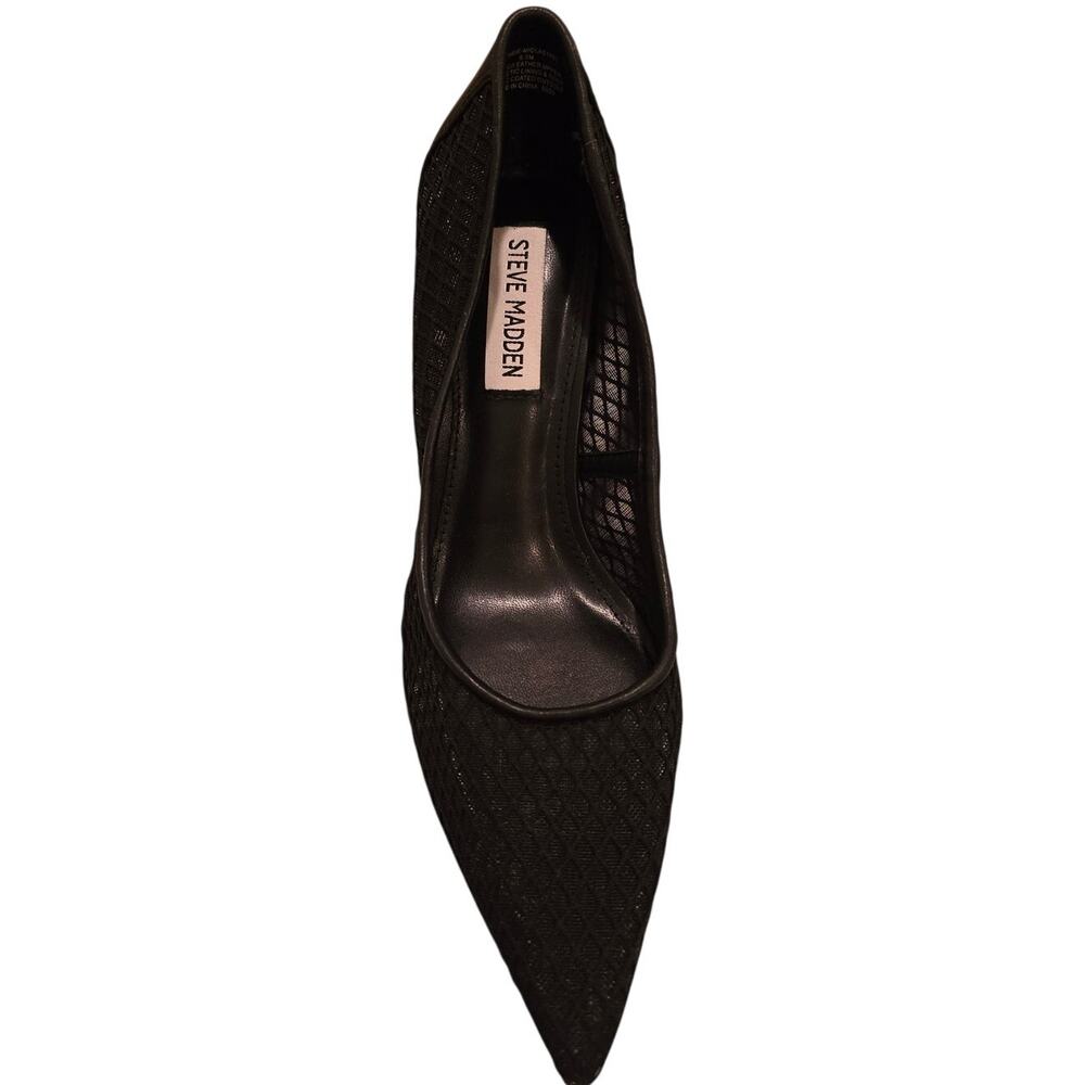 Steve Madden Classie Heel In Black Mesh New Size - image 3